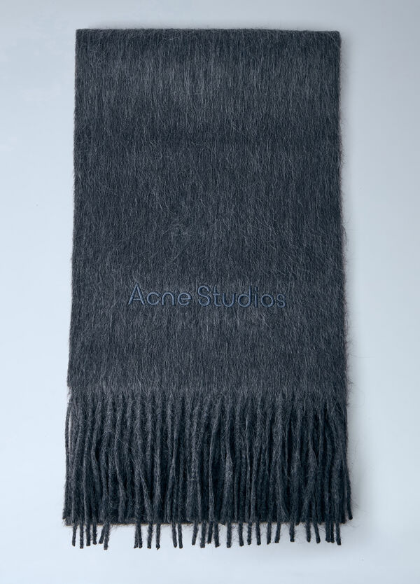 Acne Studios Logo Wool Scarf Grey acn0164013